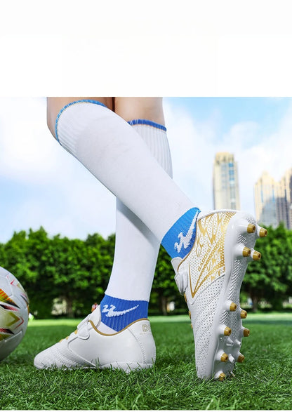 Nouveaux enfants bottes de Football sport société terrain garçon chaussures de Football Futsal rapide intérieur Sneaker Original cheville crampons botte de Football