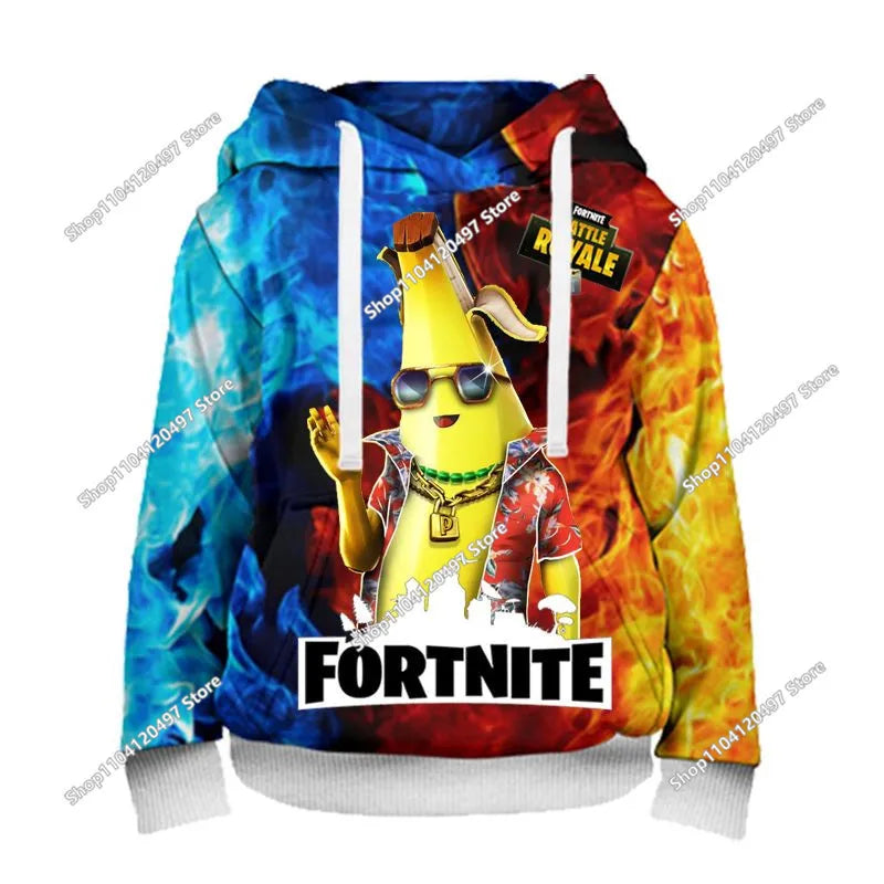 Nowe bluzy Fortnite 2025 z kapturem, nadruk 3D, bluza męska Harajuku z długim rękawem, krój oversize, unisex, odzież cosplayowa