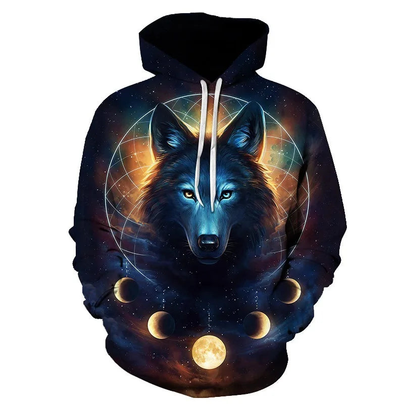Mikiny s kapucí Animal Wolf s 3D potiskem pro muže i ženy, módní ležérní oversized pulovr, hip hop Harajuku streetwear hoodies