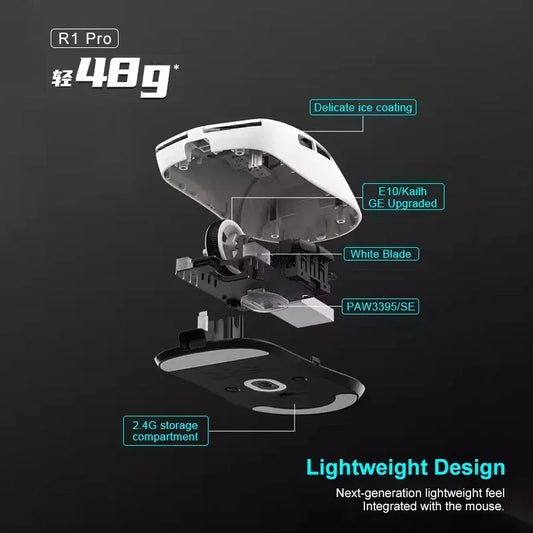 VXE Dragonfly R1 Pro MAX 2.4G WirelessGaming Mouse PAW3395 26000DPI 3-mode Connection with Low Latency Wired Gaming Mouse