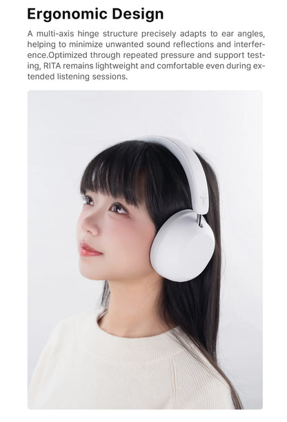 TANCHJIM RITA HiFi Bluetooth Headset Wireless/Wired LDAC ANC・ENC 40mm DMT5 Dynamic Driver Bluetooth 6.0 + 3.5mm Gaming Over-Ear