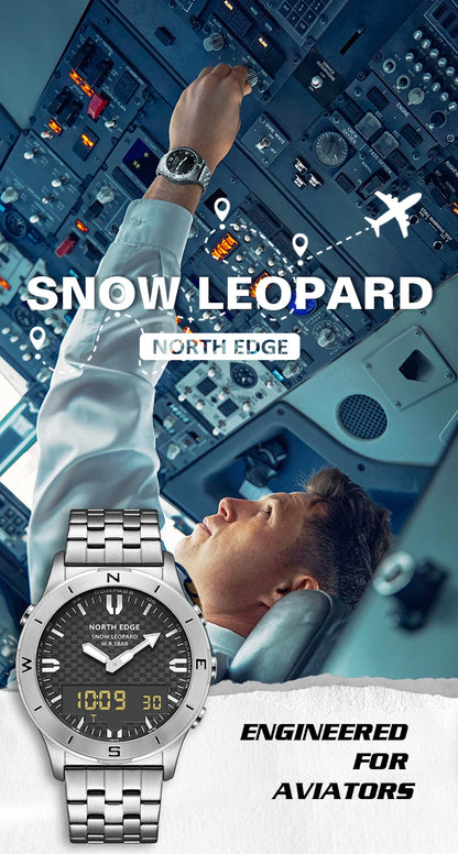 NORTH EDGE Men's Sports Digital Watch Waterproof 50M Altimeter Barometer Compass Business Luxury Men's Watch Outdoor Smartwatch