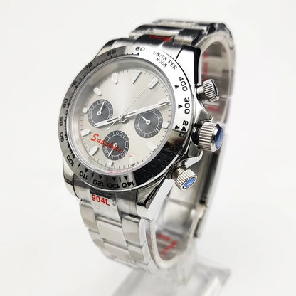 20 Colors dress 39mm Quartz Chronograph Sapphire Crystal Stainless Luminous Men's Watch VK63 Movement Calendar Strap