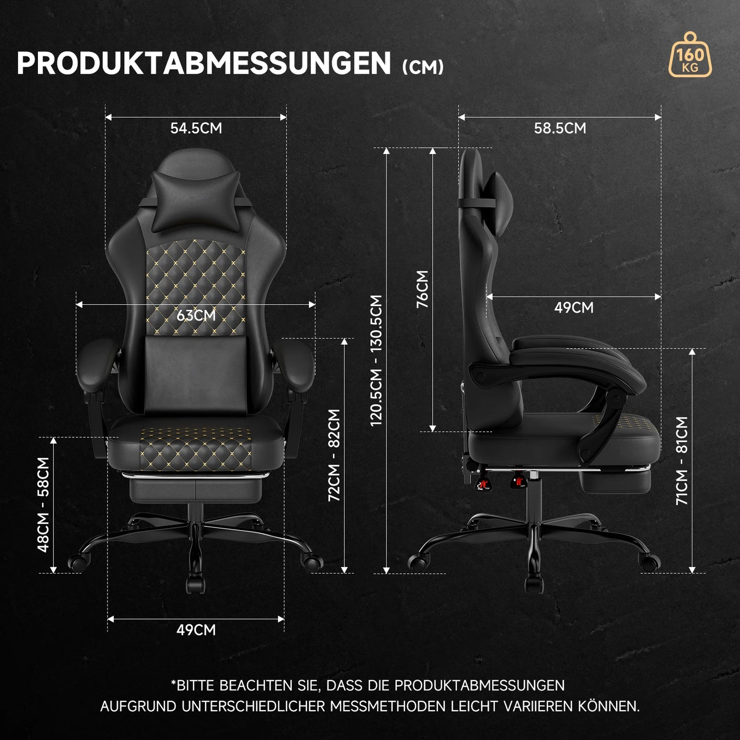 Silla gaming ergonómica PINGGO con reposapiés, masaje y cuero PVC, silla de oficina para PC gaming, capacidad de carga 150kg