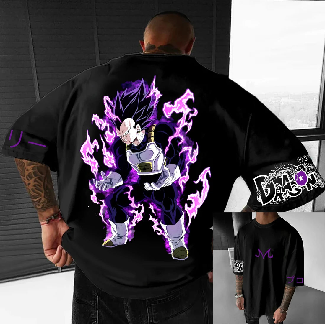 T-shirt in cotone a maniche corte con stampa Dragon Ball Z Son Goku Vegeta, per uomo e donna, stile Harajuku Y2K vintage, streetwear estivo