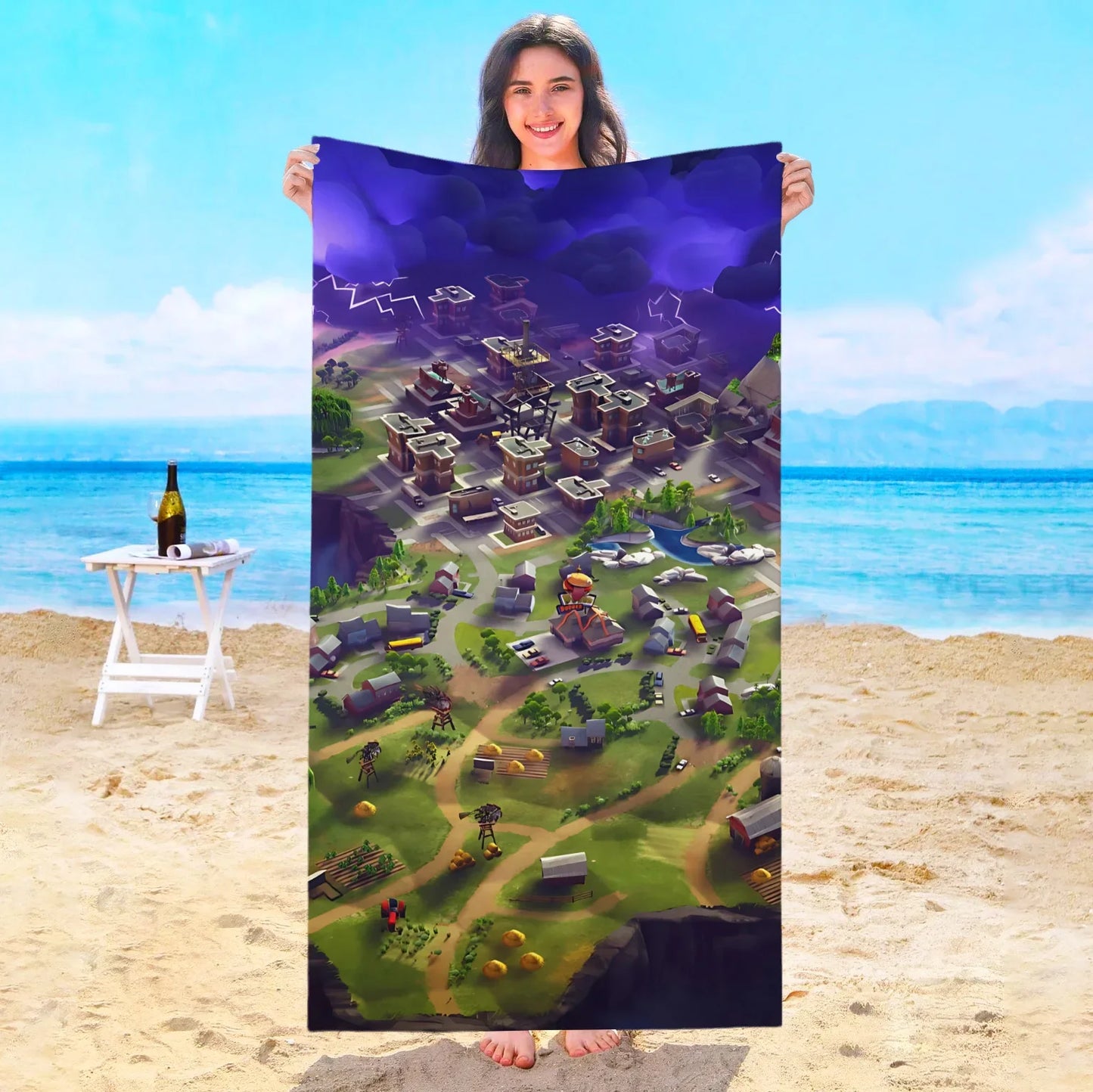 Game F-Fortnites Beach Towel Hotel Towels Bathroom Sauna Spa Playa Travel Swimming Pool For Home Baby Bath Microfiber Gym Shower