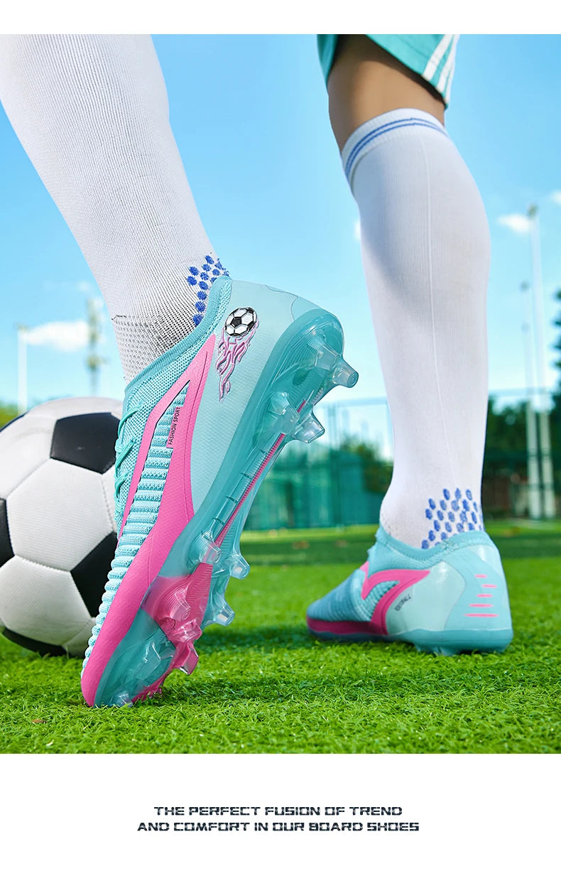 New Men Soccer Shoes Outdoor Sport Boys Football Boots Breathable Match Comfortable Long Spikes Training Cleats Adult Non Slip