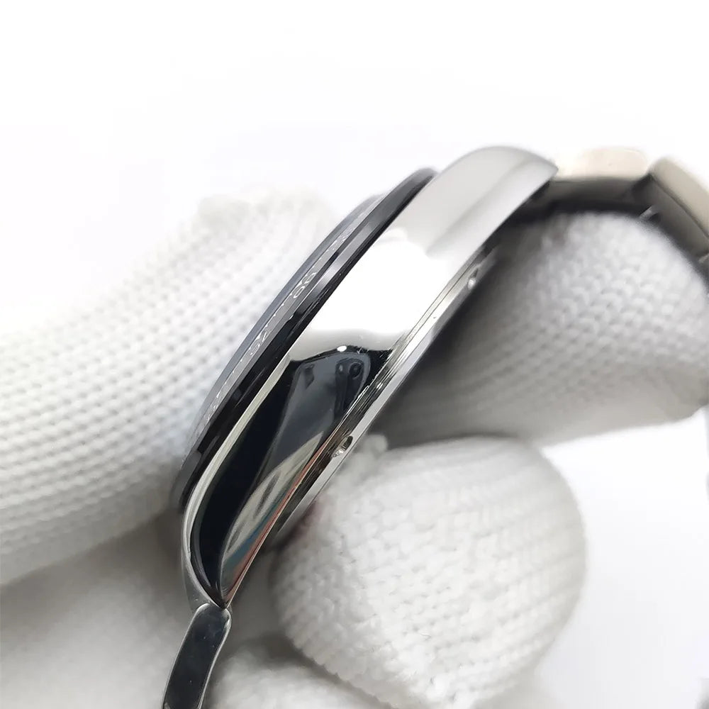 Zegarek kwarcowy dla mężczyzn 39 mm – luksusowy chronograf, modny, z szafirowym szkiełkiem, stylowy, sportowy, z bransoletą ze stali nierdzewnej