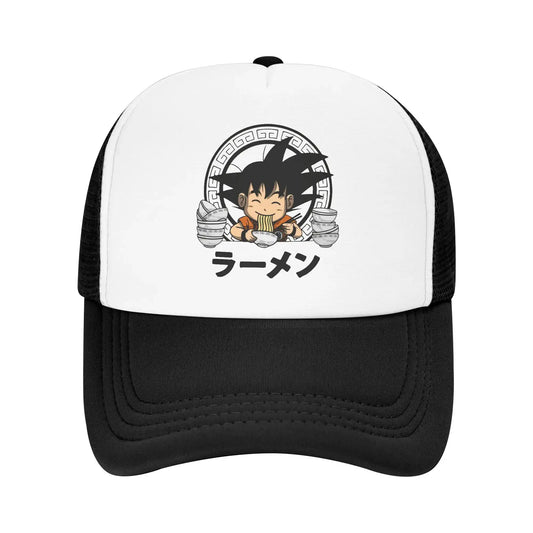 Produit gaming premium Fraquane, Goku Kid Ramen Dragon Ball Trucker Hat Men Women Vintage Anime Manga Hats Sports Cap Adjustable Polyester Baseball Caps Summer