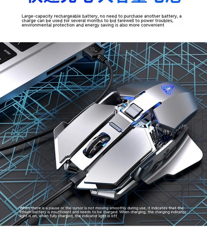 AULA mouse Multifunctional Gaming Side Keys Mouse Rechargeable Mecha style Mice 2.4 G Wireless Ergonomics Dpi adjustable Gamer