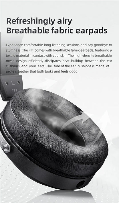 FiiO FT1 Headphones Professional Monitor North American Walnut HIFI Music Wired Headset Shanling