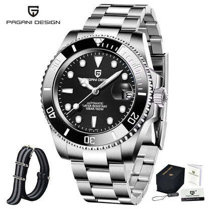 PAGANI DESIGN Men Automatic Mechanical Watch PD1661 8215 Dive Stainless Steel Waterproof Clock Sapphire Reloj Hombre
