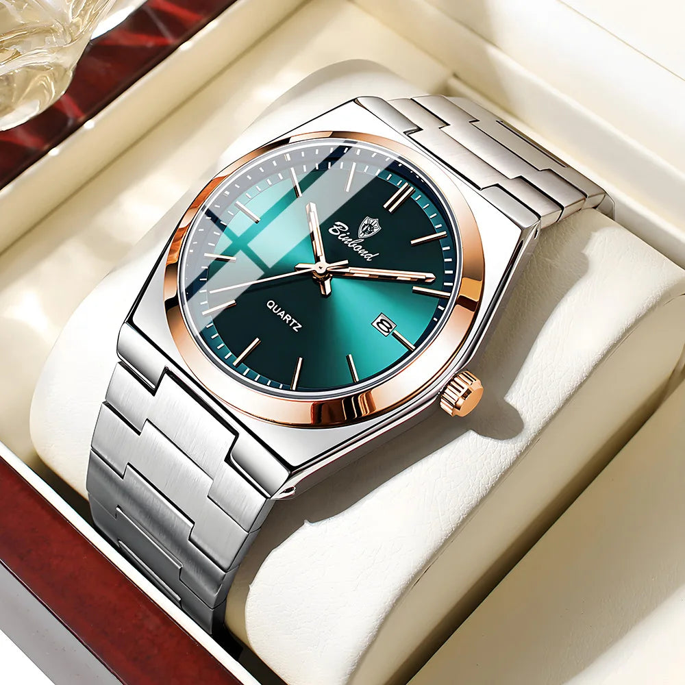 Montre pour homme UTHAI, marque de luxe abordable, en acier inoxydable, avec calendrier, étanche, pour homme, affaires et loisirs, montre à quartz tendance