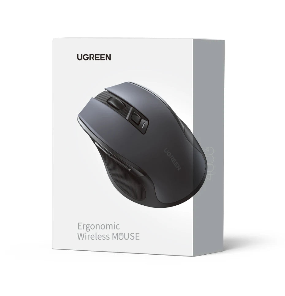 UGREEN Mouse Wireless Ergonomic Mouse 2.4GHz 4000 DPI Silent 6 Buttons For MacBook Tablet Laptop PC Mute Mice Quiet 2.4G Mouse