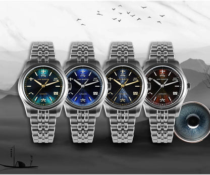 San Martin New 39mm Gada Watch Chinese Style Original Design Sunburst JianZhan Miyota 90S5 Men Dress Automatic Mechanical SN0144