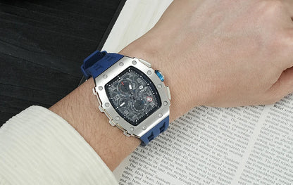 TSAR BOMBA New TB8204 Watch for Men Japan Quartz Chronograph 50M Waterproof Wristwatch Fashion Sport Clock Male Luxury Mens Gift