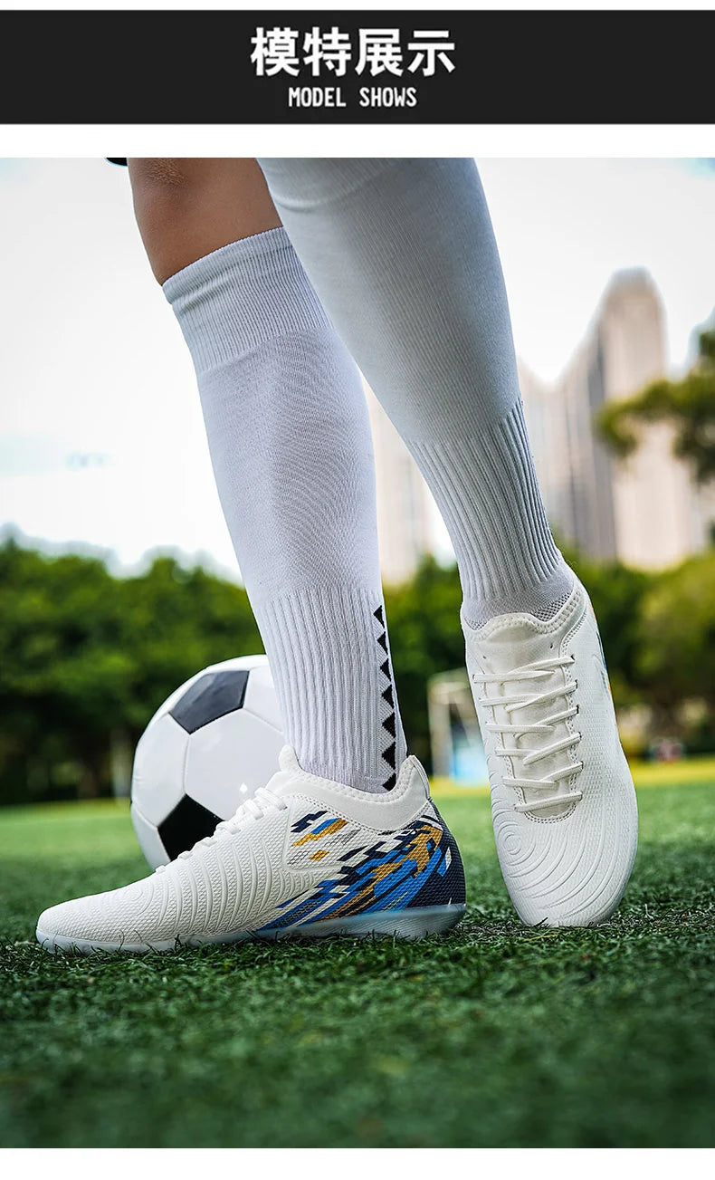 Casual Comfortable Men Sports Shoes Soccer Shoes Men Anti-slip Outdoor Grass Training Breathable Lace-up Football Boots