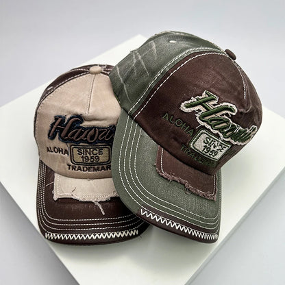 Bonés de basebol vintage coreanos lavados para homem e mulher, em algodão, com fecho snapback, bordado, design novo e versátil, letras bordadas, estilo casual desgastado