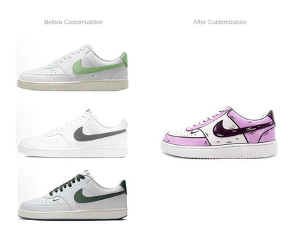 Custom Sneakers NIKE COURT VISION  Messy Line Design Wild Romantic Dream Comic Pattern Couple Matching Shoes Unisex retro shoes