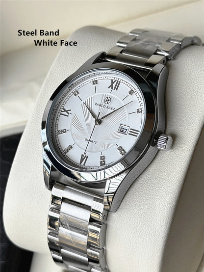 PABLO RAEZ Photos réelles Montres de luxe pour homme Étanche Montre avec date luminescente Acier inoxydable Quartz tendance pour homme