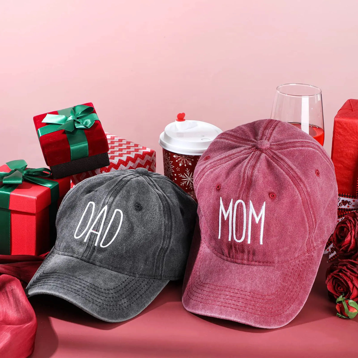 Mom and Dad Embroidered Baseball Hat Retro Sports Running Sunscreen Leisure Daily Versatile Travel Duck Tongue Hat