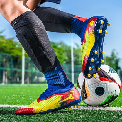 New Men Football Boots Match Adult Outdoor Sport Training Cleats Soccer Shoes Boys Long Spikes Breathable Non Slip Comfortable
