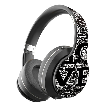Wireless Bluetooth 5.0 Headphones Over Ear Headset Graffiti Design Foldable Headphone with Mic Hi-Fi Stereo For phone pc laptop