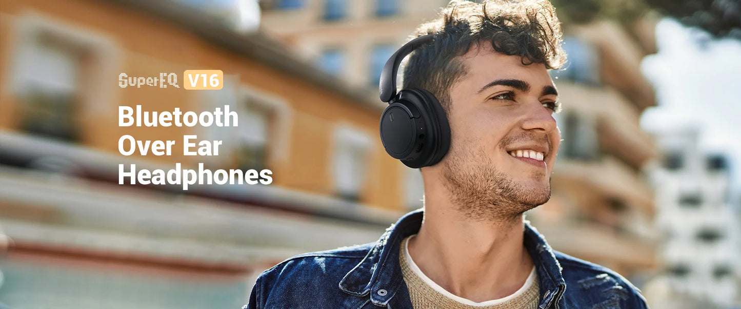Oneodio Wireless Bluetooth 5.3 Headphones Bass/Pop Mode Over Ear Headset With Microphone Foldable Headphones 90H Playtime AAC