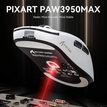ATTACK SHARK R6 PAW3950MAX Wireless Gaming Mouse, 8Khz Polling, Ultralight 39g, Nordic 52840 MCU,  Omron Optical Microswitches