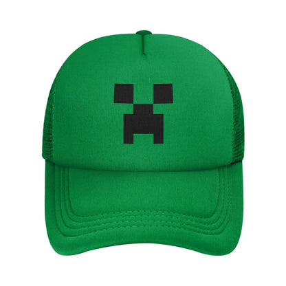 Kapa za odrasle Creepers z velikim čelom, v slogu videoigric, v stilu Trucker, mrežasta bejzbolska kapa, poliestrska kapa, sončna kapa, nastavljiva dirkaška kapa, poletna