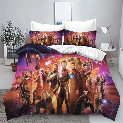 The Avengers helden-dekbedovertrek met kussensloop, beddengoedset voor volwassenen, jongens en meisjes, slaapkamerdecoratie voor kinderen, eenpersoons, tweepersoons, groot formaat