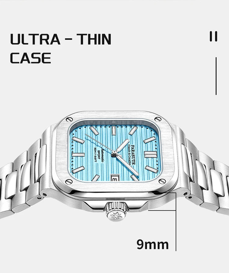 Montre de luxe automatique pour homme FARASUTE, mouvement Miyota9019, ultra-fine (8,9 mm), luminescente, étanche à 5 ATM
