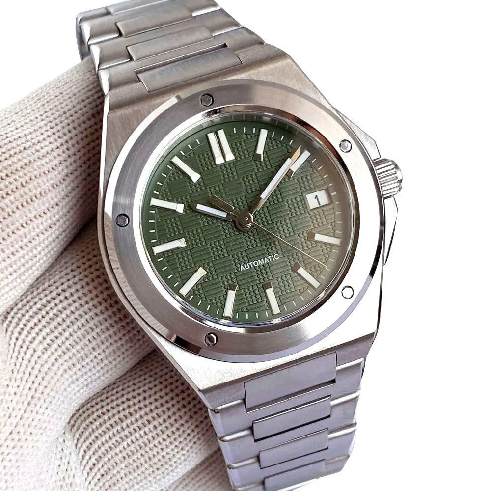 Tandorio New Black Luxury Business Engineer Style Men's Mechanical Watch Sapphire Glass 100m Waterproof NH35A Automatic Watches
