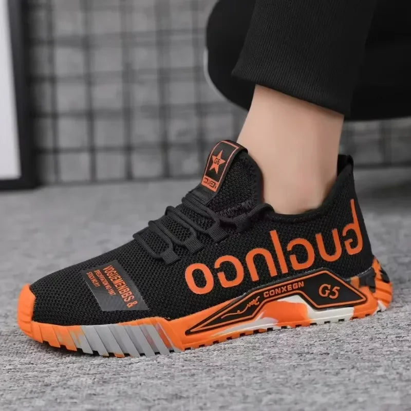 Gym New Vulcanized Lace-up Walking Sneakers Comfortable Wear-resistant Casual Shoes Walking Summer Mesh Flats Fashion Breathable