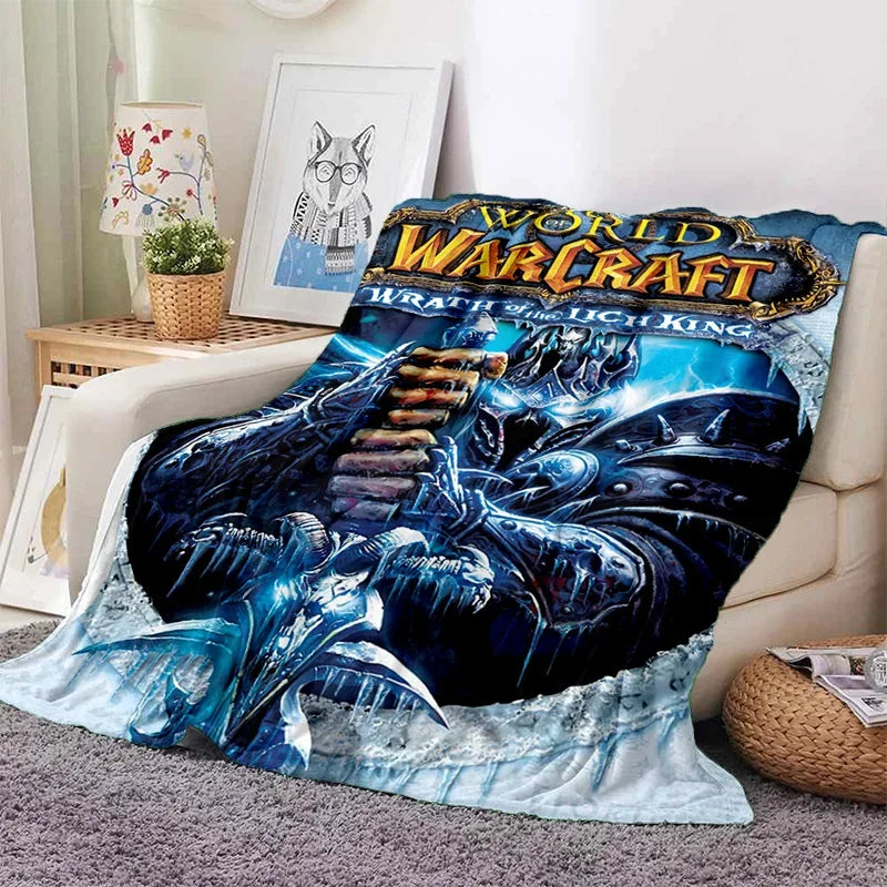 WOW, World of Warcraft Demon Hunter, Lich King, pătură din flanel pentru pat, dormitor, canapea, picnic, pătură pentru exterior și timp liber