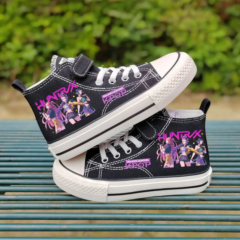 Chaussures en toile pour enfants Rumi Mira Zoey, chaussures pour filles, chaussures de sport, baskets à motifs, chaussures pour enfants, chaussures de tennis à tige haute, chaussures de ville.