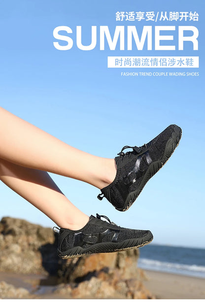 Unisex Wide Toe Barefoot Water Shoes Quick Dry Breathable Soft Sole Beach Aqua Shoes Lightweight Swimming Water Sports Sneakers