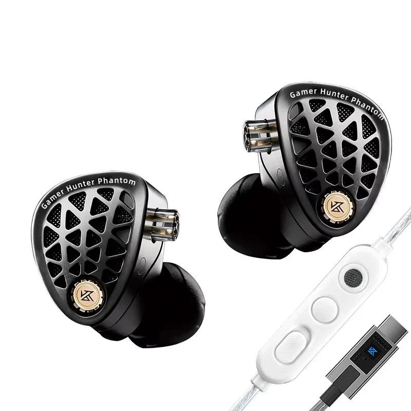 KZ Phantom HIFI In-Ear Gaming Earphone 4-Speed Custom Tuning Switch DSP Game Sound Card For PC Wired Headphones Gifts