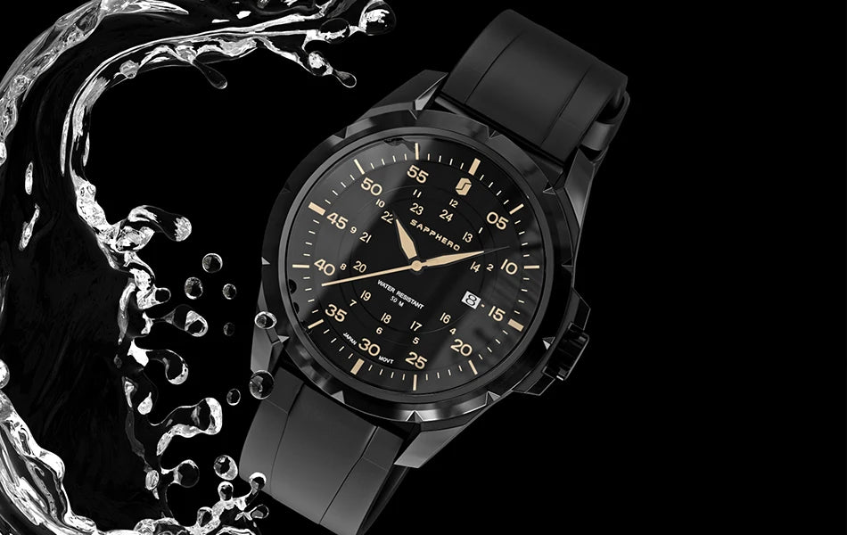 Orologio da uomo SAPPHERO – Orologio al quarzo di lusso, impermeabile fino a 50 m, dotato di un meccanismo importato e di una cassa in acciaio inossidabile – Un’idea regalo ideale per l’uomo.