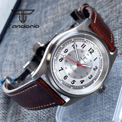 Tandorio 36mm Fashion 20BAR automatische Taucher- und Pilotenuhr für Herren und Damen, NH35/PT5000/Miyota8215 Uhrwerk, Saphir-Armbanduhr, grüne Leuchtmasse