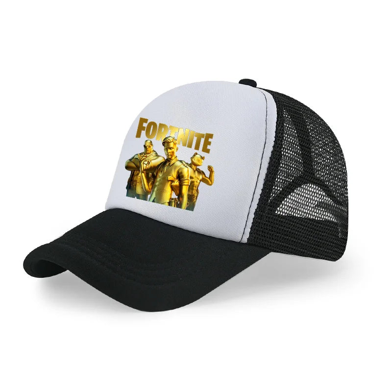 Fortnite Baseball Cap Cartoon Game Printed Hat Kids Summer Breathable Mesh Hat Adjustable Peaked Cap Childrens Birthday Gift