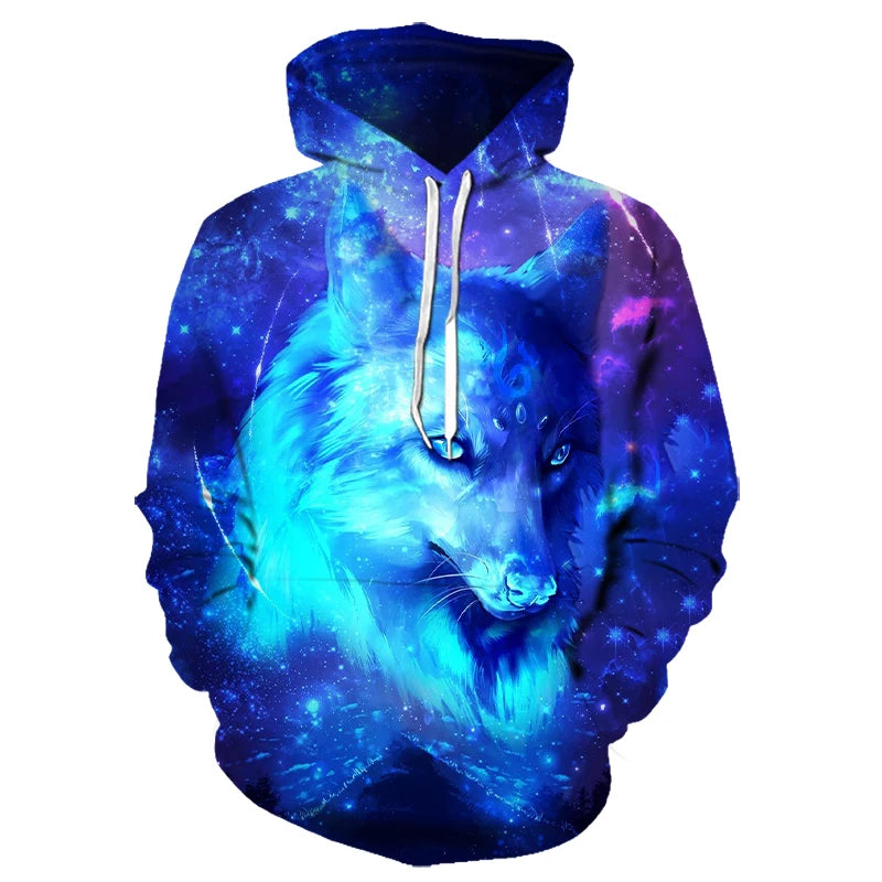Mikiny s kapucí Animal Wolf s 3D potiskem pro muže i ženy, módní ležérní oversized pulovr, hip hop Harajuku streetwear hoodies