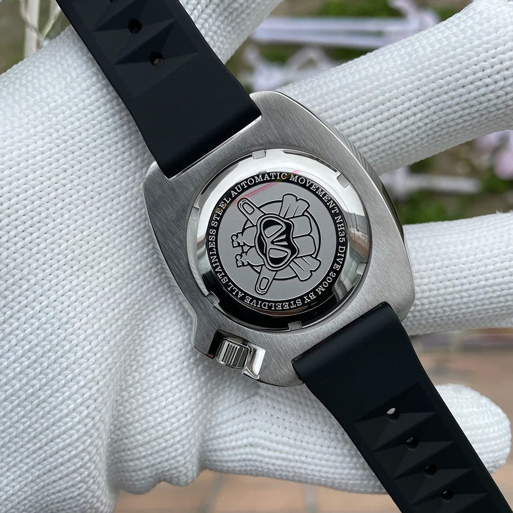 SD1970 STEELDIVE Brand 44MM Sapphire Glass with Transparent AR Coating Cermaic Bezel NH35 Movement Automatic Dive Watch Turtle