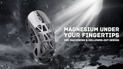 ATTACK SHARK R2 Magnesium Alloy PAW3950 Gaming Mouse, Tri-mode, 8000hz, 42000 DPI, 45g Ultralight, 100M Clicks Microswitches