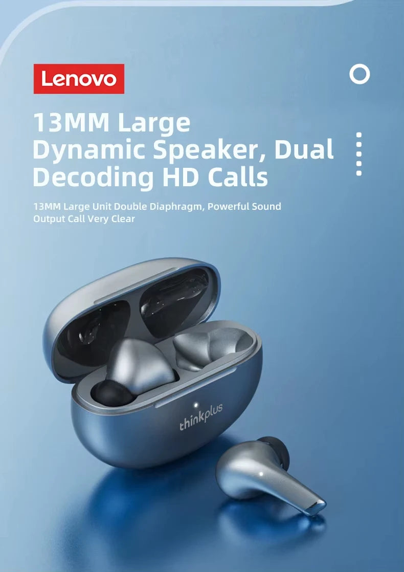 Lenovo LP5 Wireless Bluetooth Earbuds Stereo HiFi Music Earphones Headphones Sports Waterproof TWS Headset With Mic Earbuds New