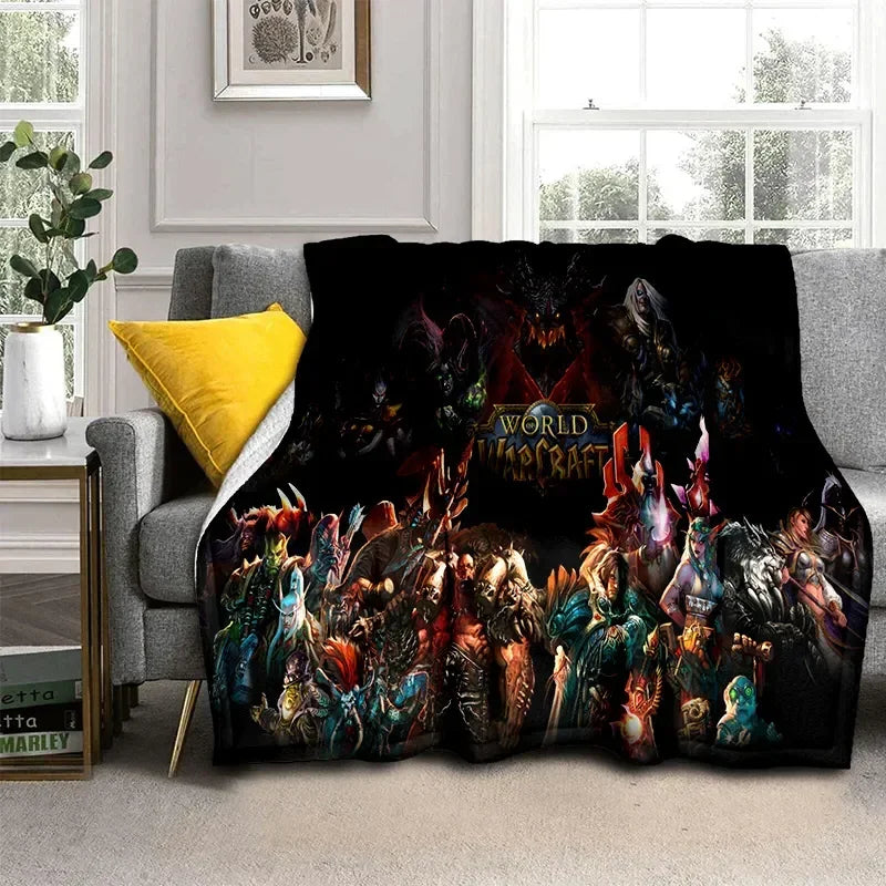 3D World of Warcraft Game WOW Lich King DH Blanket,Soft Throw Blanket for Home Bedroom Bed Sofa Picnic Travel Office Cover Kids