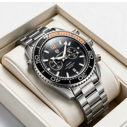 Orologio da polso di lusso da uomo del marchio QINGXIYA, cronografo sportivo impermeabile con data luminosa, orologio al quarzo casual da uomo