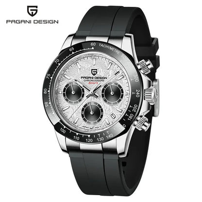 PAGANI DESIGN V2 40MM Reloj de cuarzo para hombre con esfera de meteorito, cristal de zafiro, cronógrafo retro y resistente al agua