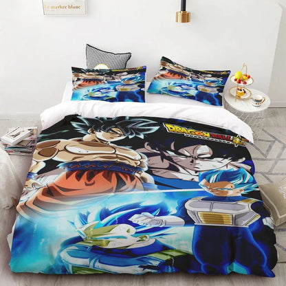 Σετ Παπλωματοθήκης Goku Dragon Ball για Εφήβους, Σετ Κλινοσκεπασμάτων με Παπλωματοθήκη για Παιδιά και Αγόρια, Ιδανικό Δώρο, Διακόσμηση Κρεβατοκάμαρας Queen King