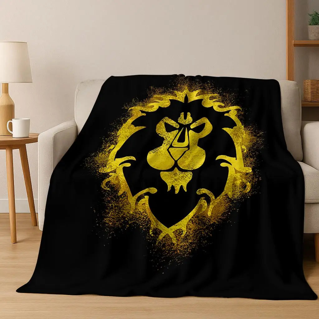 WOW World of Warcraft Arthas Demon Illidan Sylvanas Flannel Blanket,Cozy Soft Throw Blanket for Home Bedroom Bed Sofa Cover Gift